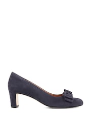 Jones Bootmaker Blue Zelda Bow Detail Court Shoes - Image 2 of 6