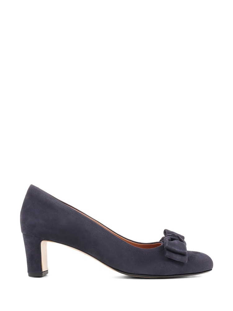 Jones Bootmaker Blue Zelda Bow Detail Court Shoes - Image 2 of 6