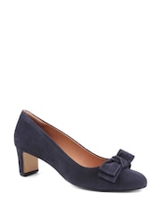 Jones Bootmaker Blue Zelda Bow Detail Court Shoes - Image 3 of 6