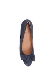 Jones Bootmaker Blue Zelda Bow Detail Court Shoes - Image 5 of 6