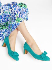 Escarpins Jones Bootmaker Zelda bleu turquoise avec nœud - Image 1 of 6