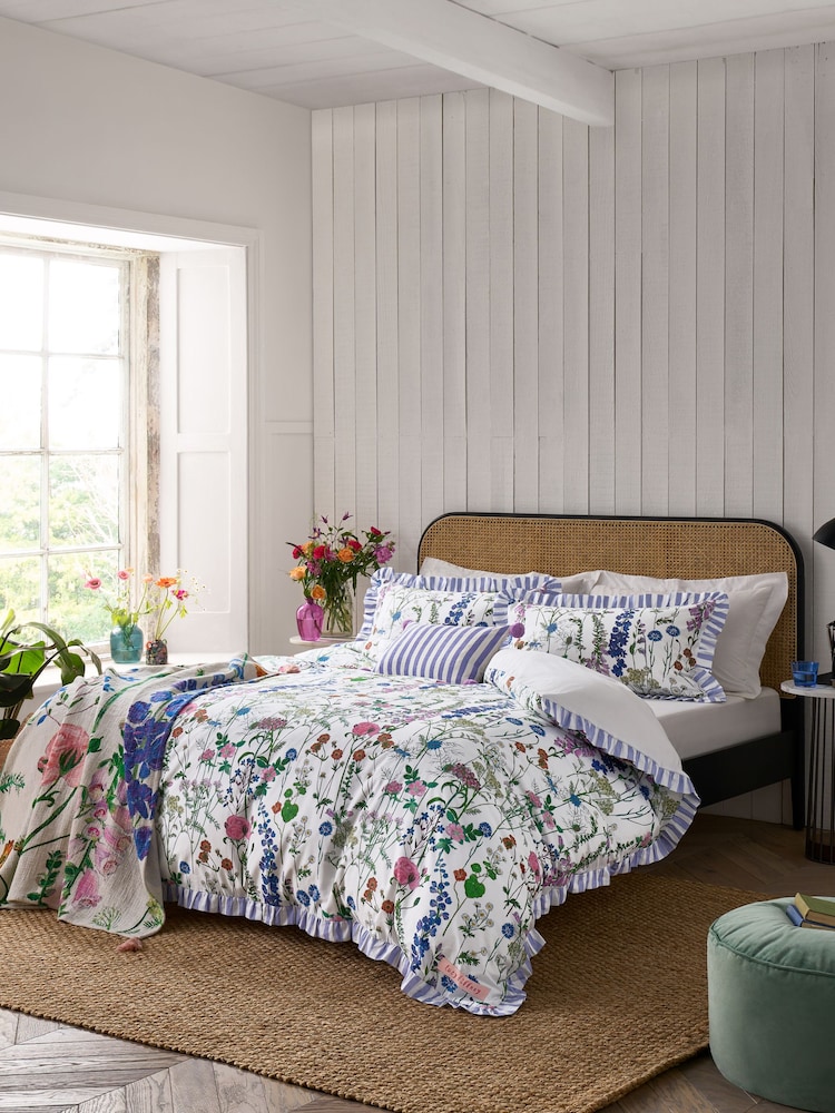 Lucy Tiffney Lilac Foxglove Ruffle 180 Thread Count Duvet Cover and Pillowcase Set - Image 1 of 8
