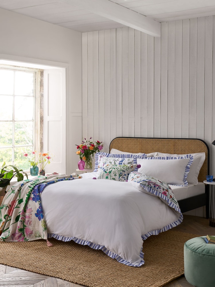 Lucy Tiffney Lilac Foxglove Ruffle 180 Thread Count Duvet Cover and Pillowcase Set - Image 2 of 8