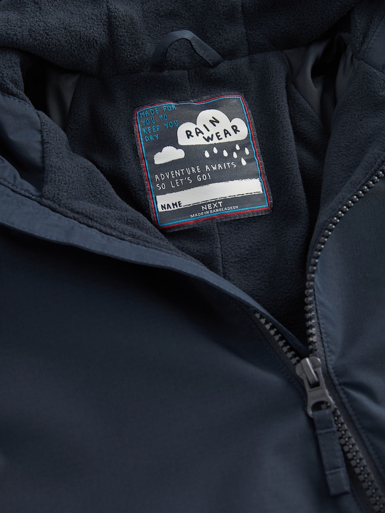 Navy Blue Waterproof Fleece Lined Puddlesuit (3mths-7yrs) - Image 10 of 10