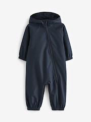 Navy Blue Waterproof Fleece Lined Puddlesuit (3mths-7yrs) - Image 5 of 10