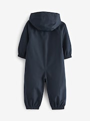 Navy Blue Waterproof Fleece Lined Puddlesuit (3mths-7yrs) - Image 6 of 10