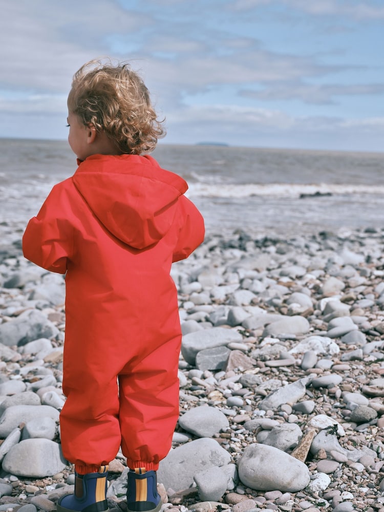 Red Waterproof Fleece Lined Puddlesuit (3mths-7yrs) - Image 2 of 10