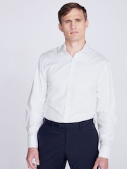 MOSS White 100% Cotton Double Cuff Twill Shirt - Image 1 of 5