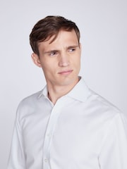 MOSS White 100% Cotton Double Cuff Twill Shirt - Image 2 of 5