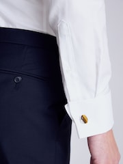 MOSS White 100% Cotton Double Cuff Twill Shirt - Image 3 of 5