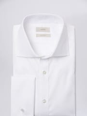 MOSS White 100% Cotton Double Cuff Twill Shirt - Image 4 of 5
