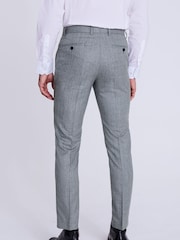 MOSS Grey Slim Fit Flannel Trousers - Image 2 of 3