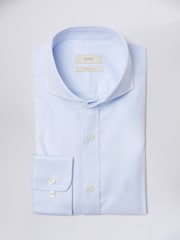 MOSS Blue Dobby Stretch Shirt - Image 4 of 4