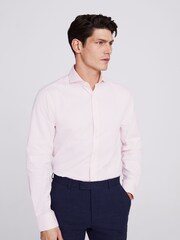 MOSS Pink Tailored Dobby Stretch Cotton Shirt - Image 1 of 4