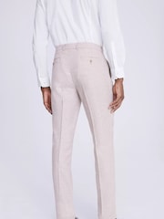 MOSS Natural Regular Fit Check Trousers - Image 2 of 3