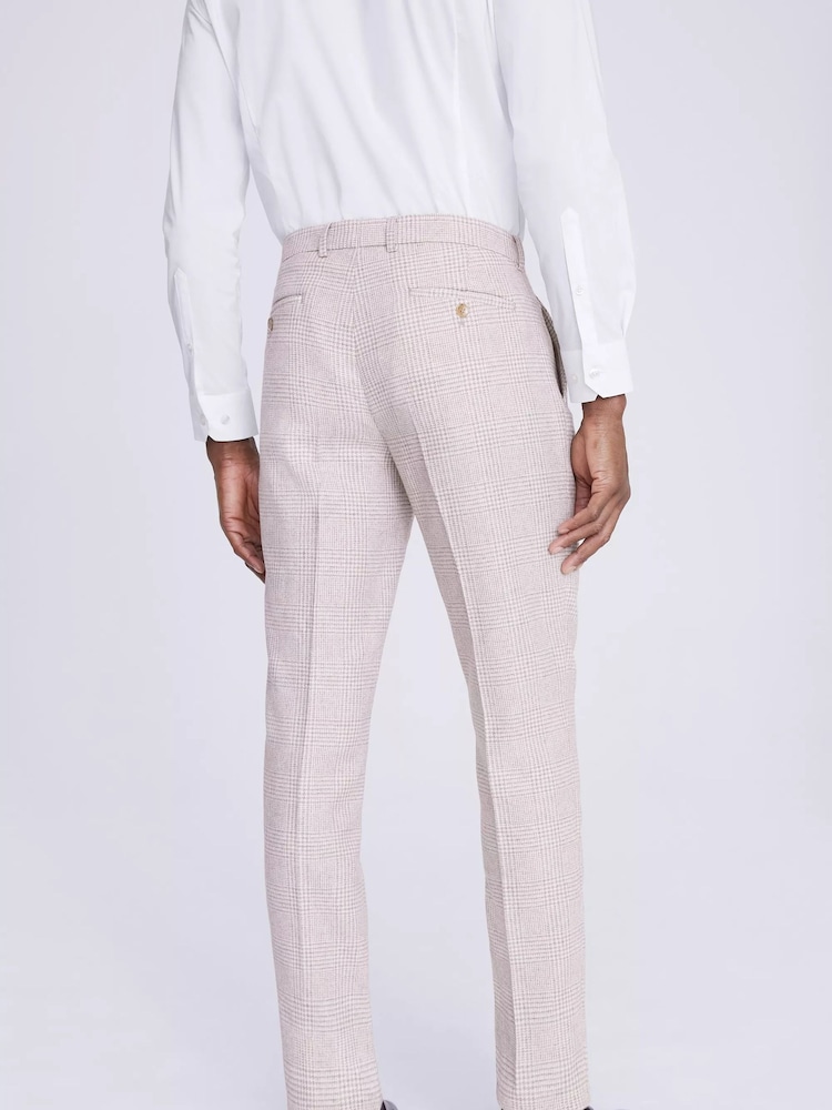 MOSS Natural Regular Fit Check Trousers - Image 2 of 3