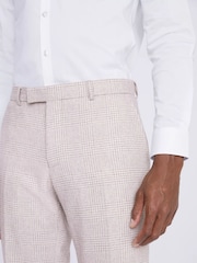 MOSS Natural Regular Fit Check Trousers - Image 3 of 3