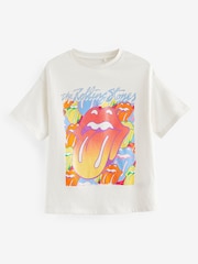 White Glitter Rainbow Rolling Stones Oversized T-Shirt (3-16yrs) - Image 4 of 6