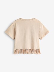 Ecru 100% Cotton Butterfly Graphic Fringe T-Shirt (3-16yrs) - Image 6 of 7