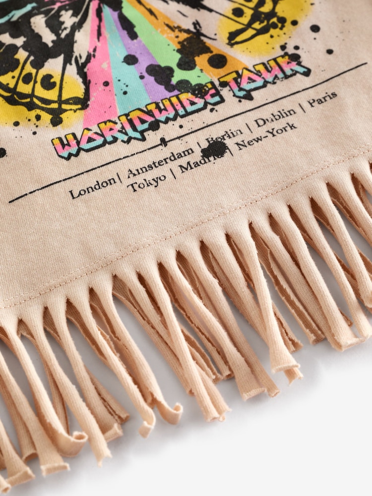 Ecru 100% Cotton Butterfly Graphic Fringe T-Shirt (3-16yrs) - Image 7 of 7