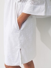White Broderie Mini Kaftan Dress - Image 4 of 7