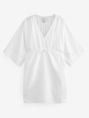 White Broderie Mini Kaftan Dress - Image 6 of 7