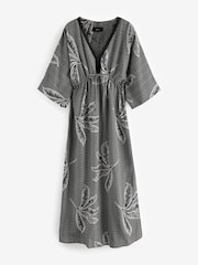 Black/White Maxi Kaftan Dress - Image 5 of 6