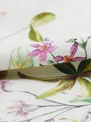 Ecru Cream Floral Linen Blend Sleeveless Shift Dress - Image 6 of 6