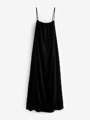 Black Tie Back Maxi Dress With Linen - Image 5 of 6