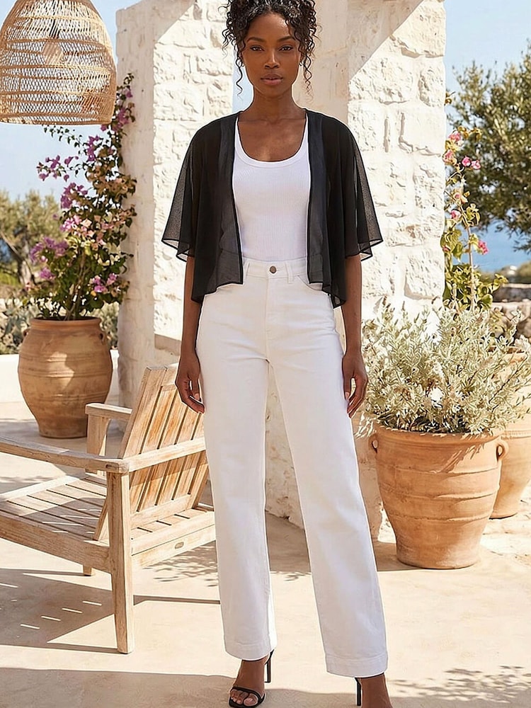 Roman Chiffon Cape Cropped Coverups - صورة 1 من 4