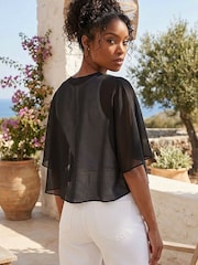 Roman Chiffon Cape Cropped Coverups - صورة 2 من 4