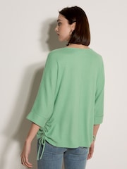 Apricot Green Soft Touch Drawstring Batwing Top - Image 3 of 4