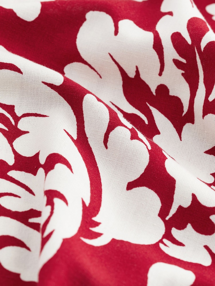 Red/Cream Oversized Cover Up Kaftan With Linen - Image 8 of 8