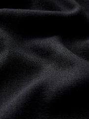 Black Midi Shirt Dress With Linen - Image 7 of 7