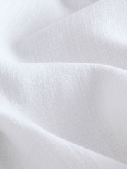 White Midi Shirt Dress With Linen - Image 6 of 6