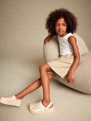 Neutral/White Rib Vest and Sweat Short Set (3-16yrs) - Image 4 of 7