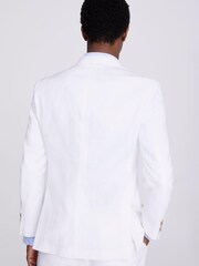 MOSS White Tailored Fit Matte Linen Jacket - Image 3 of 3