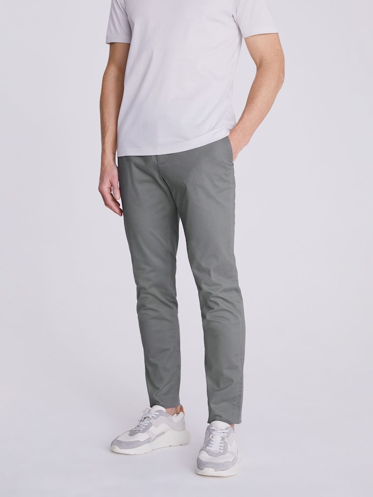MOSS Grey Slim Chino Trousers - Image 1 of 4
