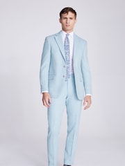 MOSS Blue Tailored Fit Donegal Jacket - Image 1 of 5