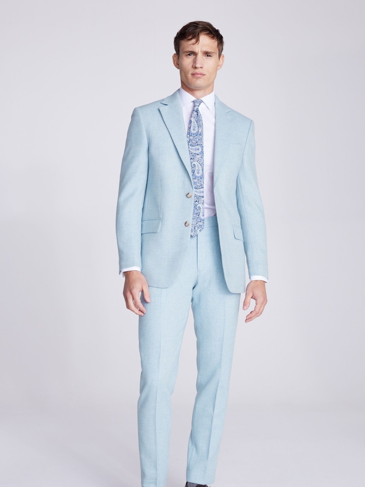 MOSS Blue Tailored Fit Donegal Jacket - Image 1 of 5