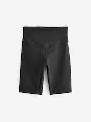 Black Active Sports Tummy Control High Waisted Sculpting Longline Cycling Shorts - Image 10 of 11
