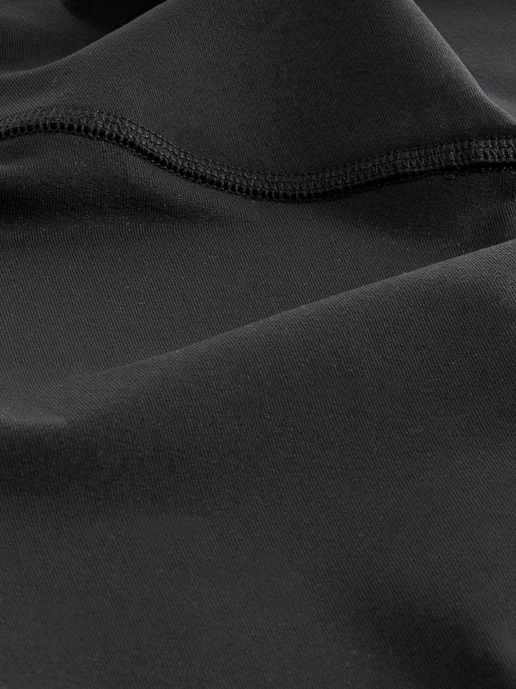 Black Active Sports Tummy Control High Waisted Sculpting Longline Cycling Shorts - Image 11 of 11
