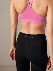 Black Active Sports Tummy Control High Waisted Sculpting Longline Cycling Shorts - Image 3 of 11