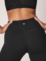 Black Active Sports Tummy Control High Waisted Sculpting Longline Cycling Shorts - Image 8 of 11