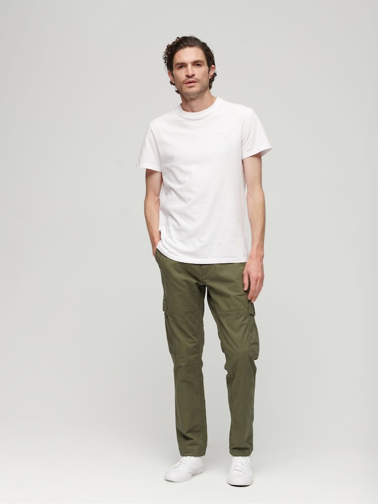 Зеленый - Брюки карго из 100% хлопка Superdry Core - Изображение 2 из 7