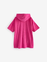 Bright Pink Oversized Hooded Towelling 100% Cotton Cover-Up (3-16yrs) - Image 5 of 6