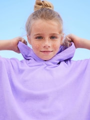 Purple Oversized Hooded Towelling 100% Cotton Cover-Up (3-16yrs) - Image 4 of 8