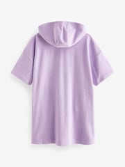 Purple Oversized Hooded Towelling 100% Cotton Cover-Up (3-16yrs) - Image 7 of 8