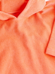 Coral Pink Oversized Hooded Towelling Cover-Up - Image 8 of 8