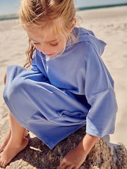 Blue Oversized Hooded Towelling 100% Cotton Cover-Up (3-16yrs) - Image 3 of 7